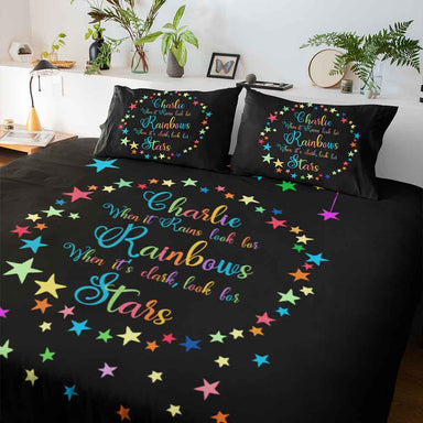 Personalised Rainbow Stars Personalised Quilt Cover Set