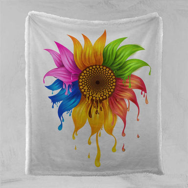 Rainbow Sunflower Blanket-Rainbow Sunflower-Little Squiffy