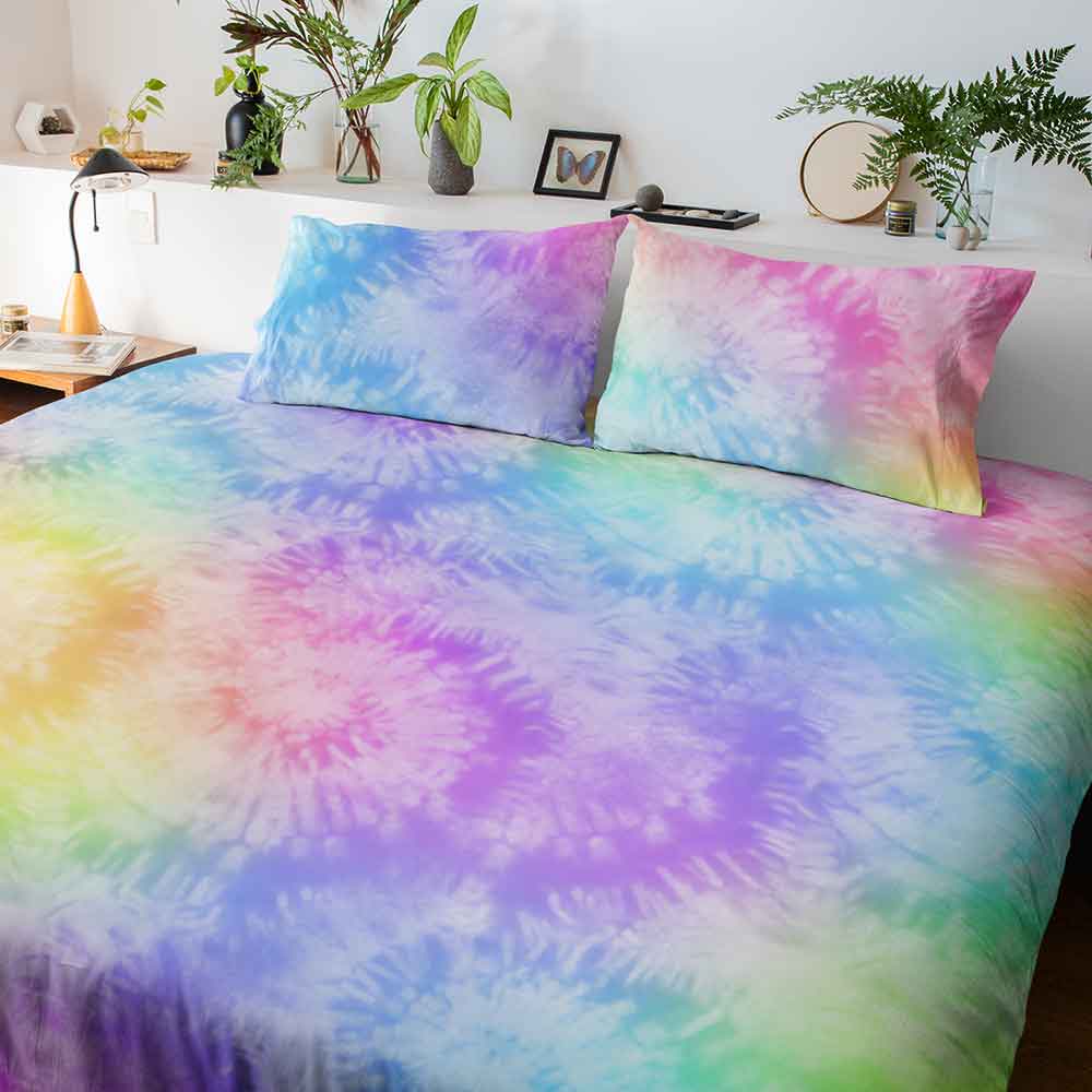 Rainbow Tie Dye Quilt Cover Set Little Squiffy