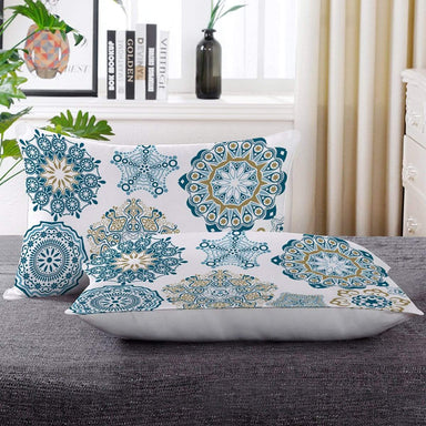 Turquoise Mosaic Mandala Turquoise Mosaic Mandala Pillow Cases