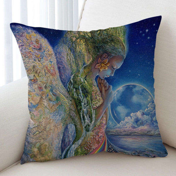 Josephine Wall Sadness Of Gaia Cushion Cover
