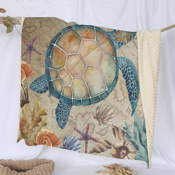 Sandy Turtle Sandy Turtle Deluxe Minky Blanket