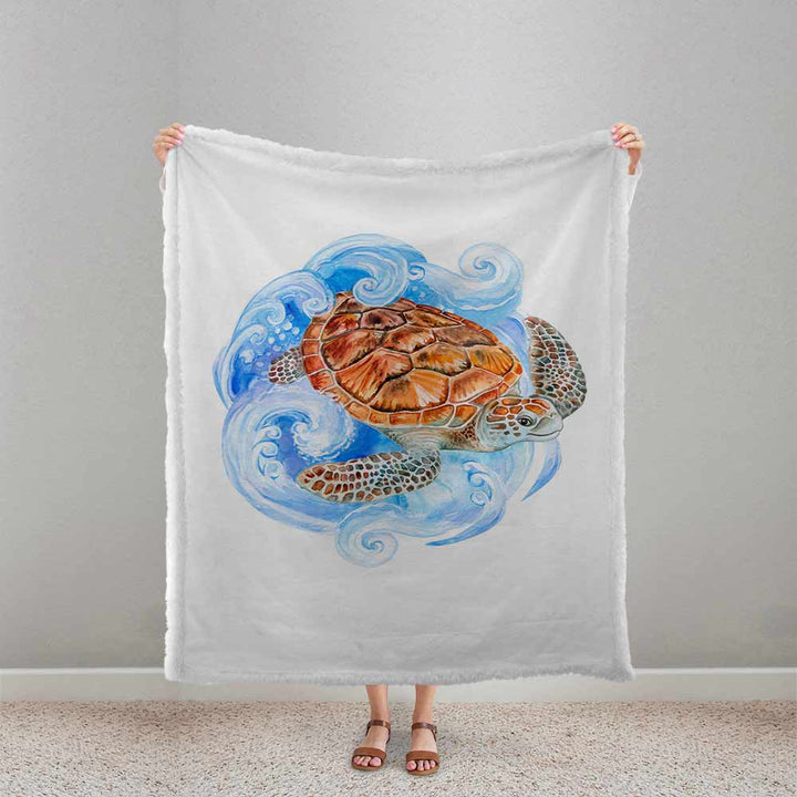 Sea Turtle Plush Sherpa Blankets Sea Turtle Blanket