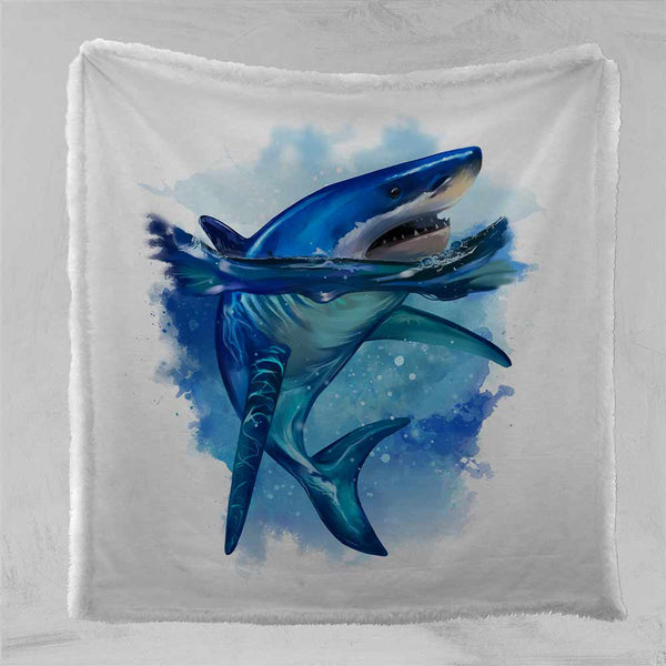 Shark King Of The Sea Plush Sherpa Blankets Shark King Of The Sea Blanket