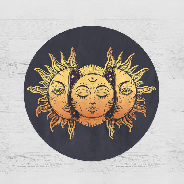 Sun and Moon Sun and Moon Round Minky Blanket