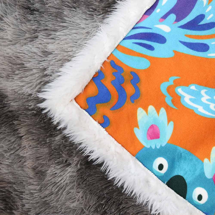 Surfer Koala Plush Sherpa Blankets Surfer Koala Blanket