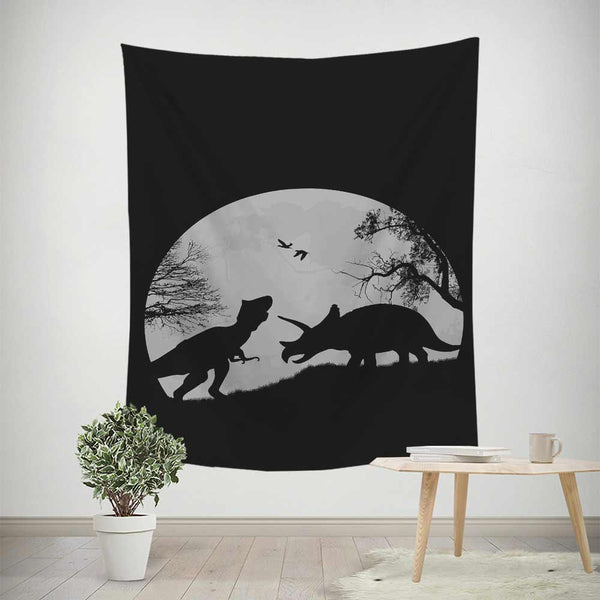 T-Rex & Triceratops Moon T-Rex & Triceratops Moon Tapestry