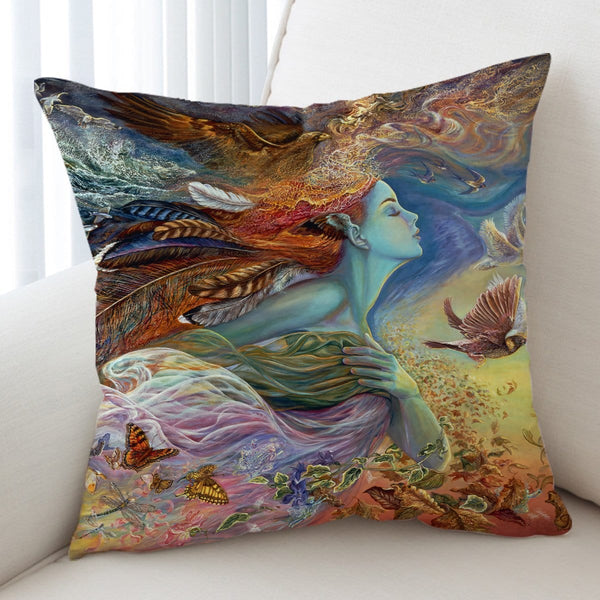 Josephine Wall The Spirit of Flight Cushion Cover