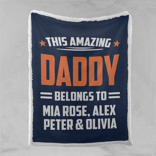 Personalised 75x100cm / Blue This Amazing Dad Personalised Blanket