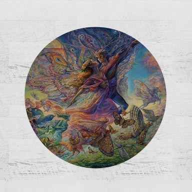 Josephine Wall Titania And Oberon Round Minky Blanket