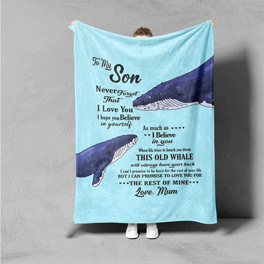 Personalised To My Whale Personalised Squiffy Minky Blanket
