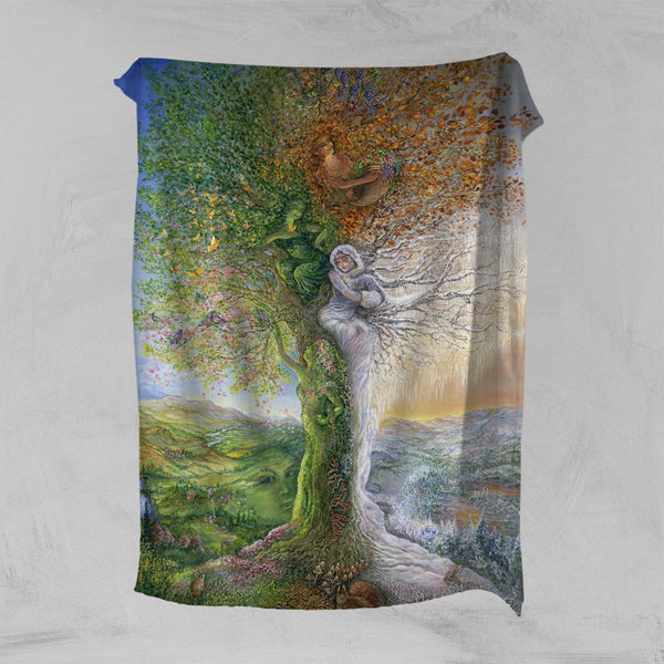 Josephine Wall Tree Of Four Seasons Squiffy Minky Blanket