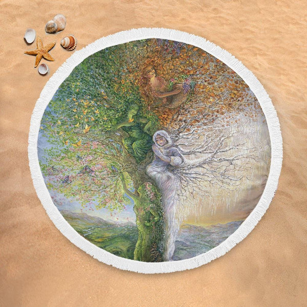 Josephine Wall Tree Of Four Seasons Lightweight Beach Towel