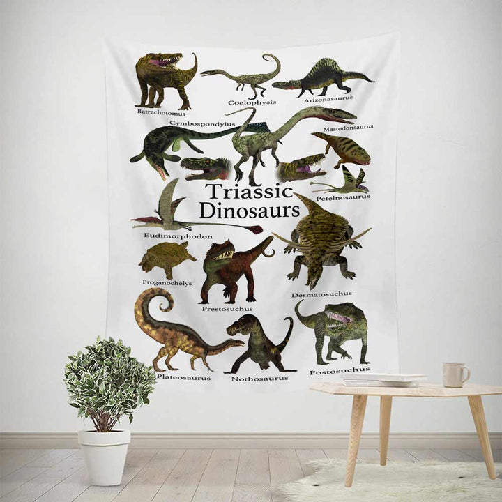 Triassic Dinosaurs 200cm x 150cm Triassic Dinosaurs Tapestry