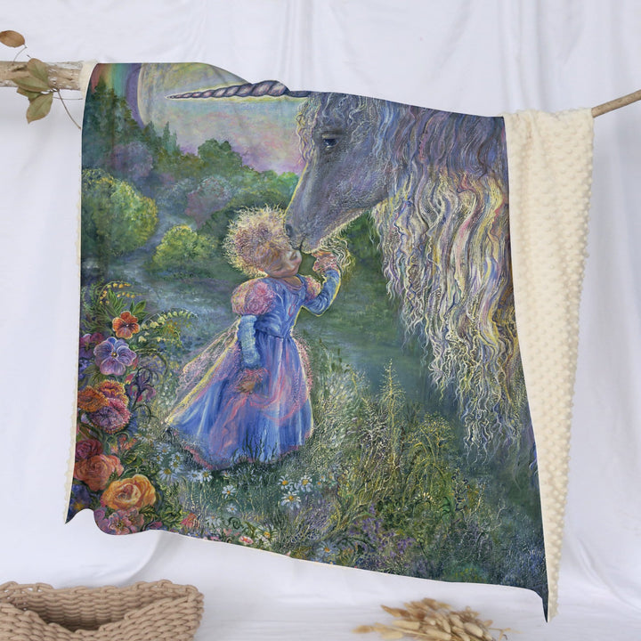 Josephine Wall Unicorn Kiss Deluxe Minky Blanket