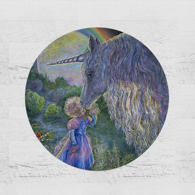 Josephine Wall Unicorn Kiss Round Minky Blanket