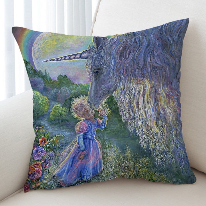 Josephine Wall Unicorn Kiss Cushion Cover