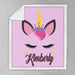 Personalised 75x100cm / Queen Unicorn Character Name Personalised Blanket