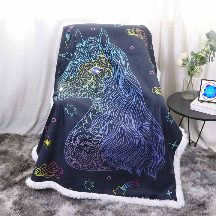 Unicorn Wonderland Plush Sherpa Blankets Unicorn Wonderland Blanket