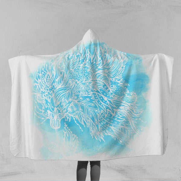 Watercolour Sea Dragon Watercolour Sea Dragon Hooded Blanket