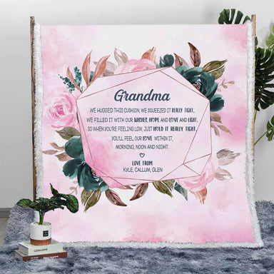 Personalised Plush Sherpa Blankets 75x100cm / Pink / We/Our We Squeezed It Tight Personalised Blanket