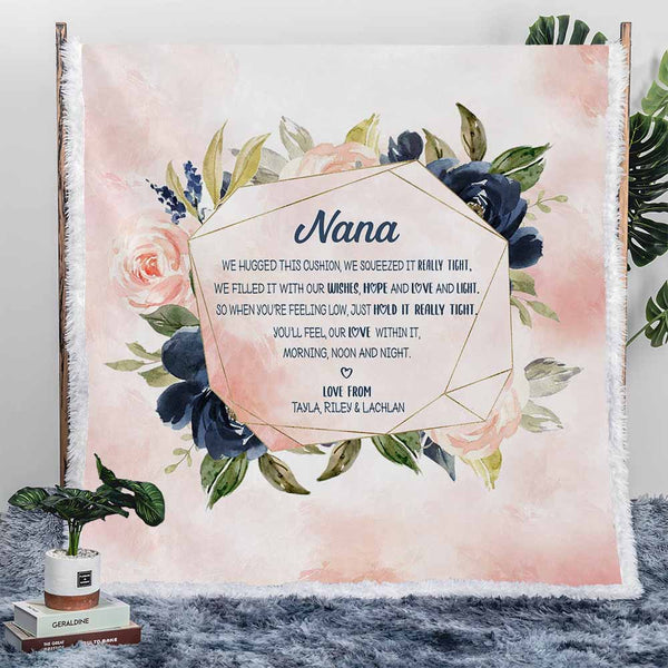 Personalised Plush Sherpa Blankets 75x100cm / Peach / We/Our We Squeezed It Tight Personalised Blanket