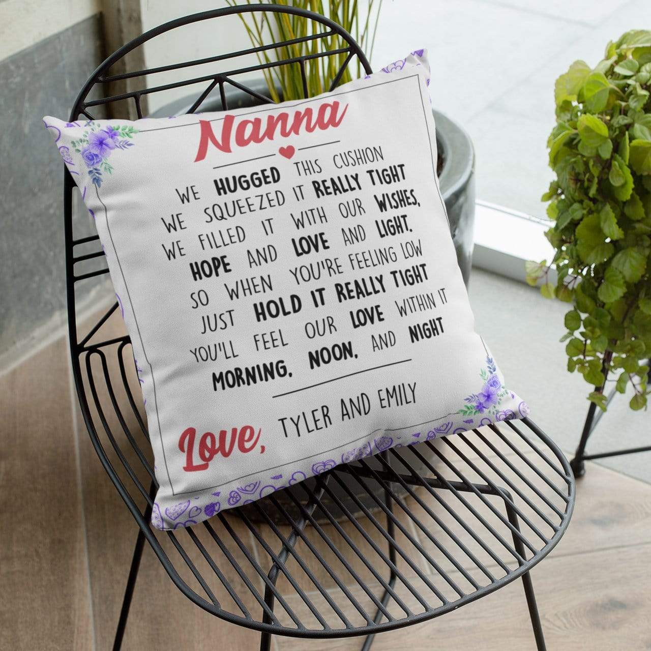 Personalised 45x45cm / Purple / We/Our We Hugged This Personalised Cushion Cover