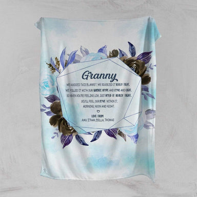 Personalised 75x100cm / Blue / We/Our We Squeezed It Tight Personalised Squiffy Minky Blanket
