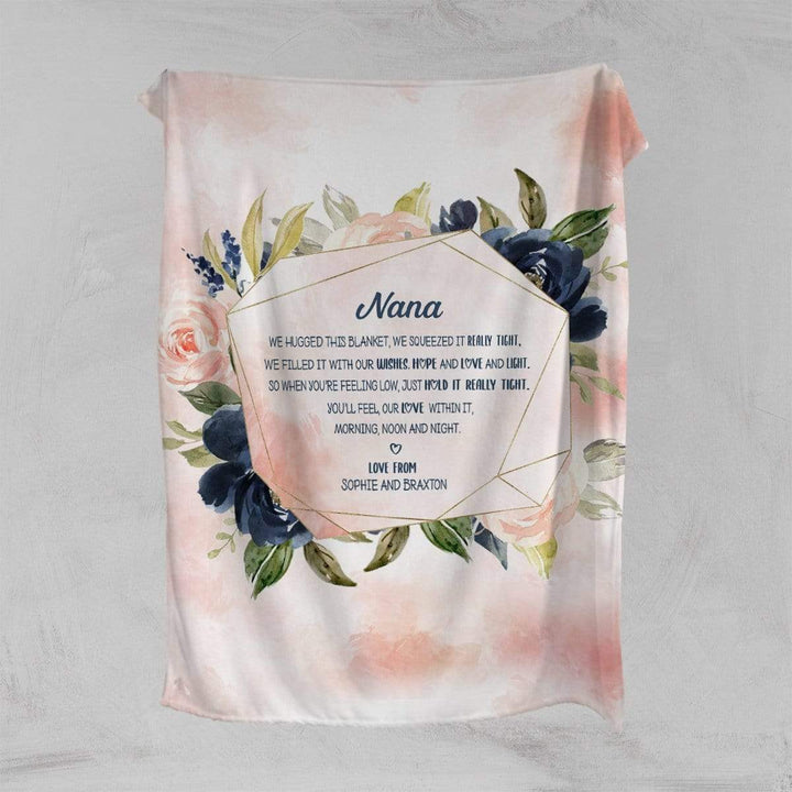 Personalised 75x100cm / Peach / We/Our We Squeezed It Tight Personalised Squiffy Minky Blanket