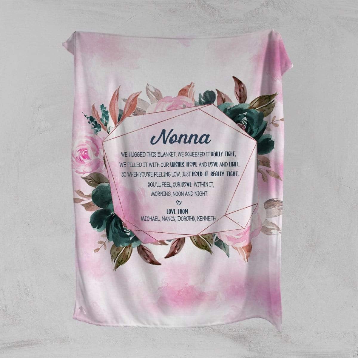 Personalised 75x100cm / Pink / We/Our We Squeezed It Tight Personalised Squiffy Minky Blanket