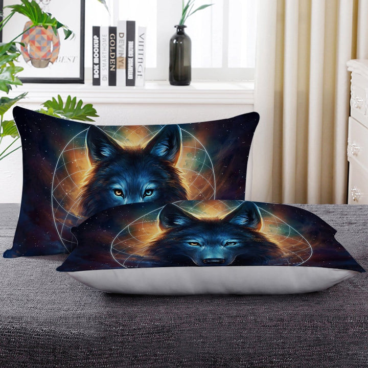 Galaxy Wolf Moon Dreamcatcher Galaxy Wolf Moon Dreamcatcher Pillow Cases