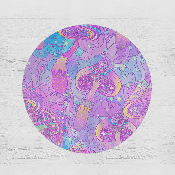 Magic Mushroom Magic Mushroom Round Minky Blanket