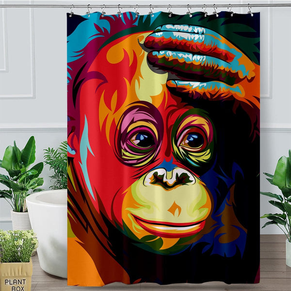 Melancholy Orangutan Melancholy Orangutan Shower Curtain