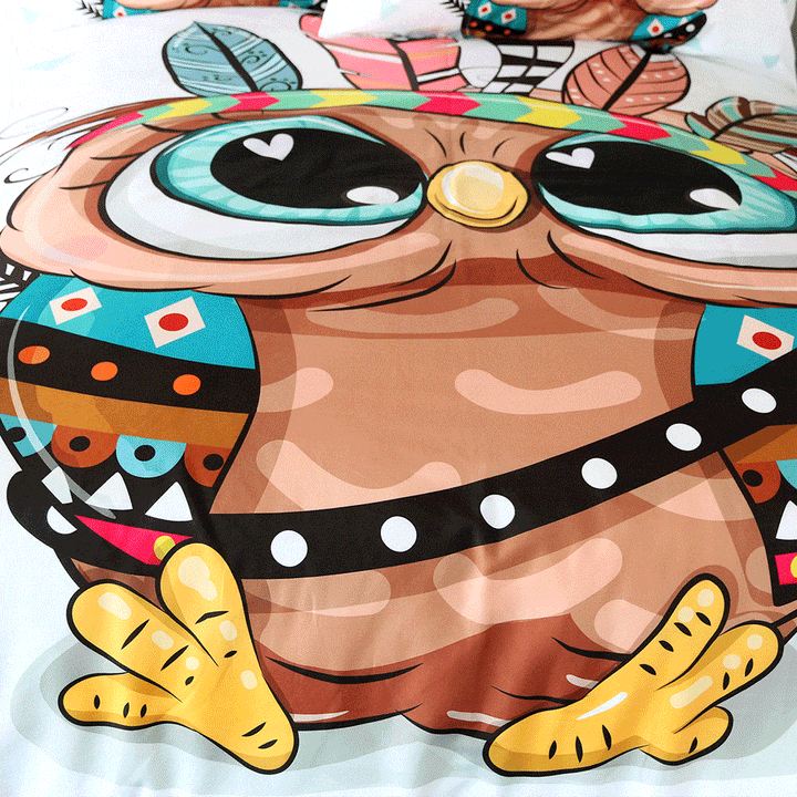 Cartoon Owl Cartoon Owl Quilt Cover Set