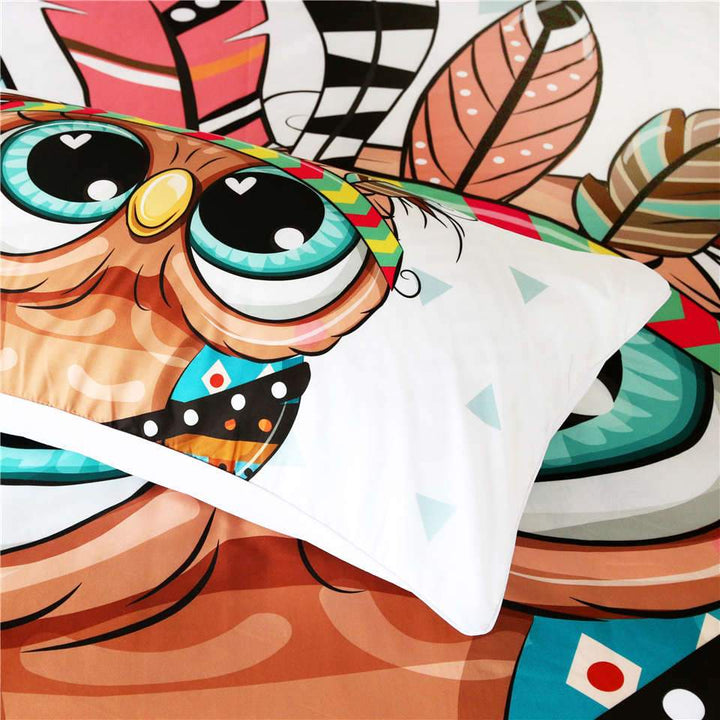 Cartoon Owl Cartoon Owl Quilt Cover Set