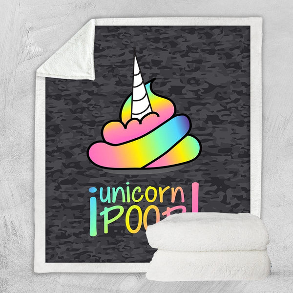 Unicorn Camo Poop Unicorn Camo Poop Blanket